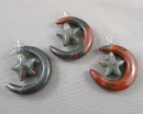 Bloodstone Moon & Star Gemstone Pendant Z111