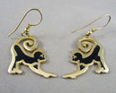 Cat Brass Earrings (Duri) (Vintage) H111-4