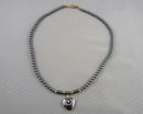 Hematite Heart Necklace Vintage H111-5