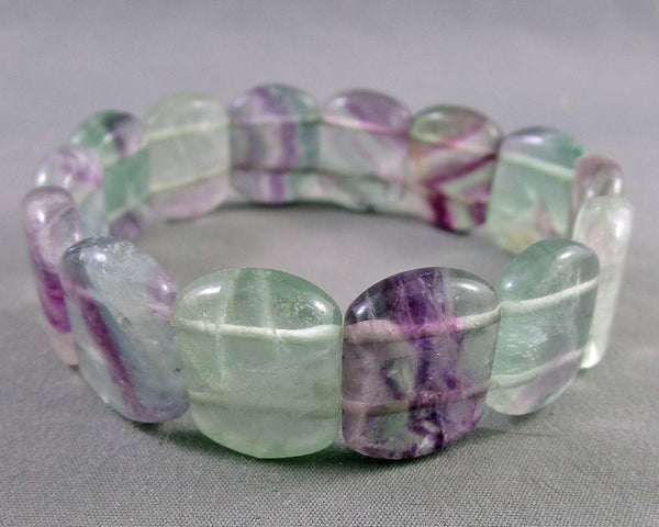 Rainbow Fluorite Crystal Bracelet 1pc B032-2