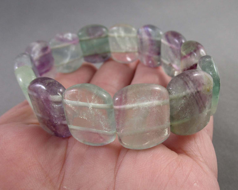 Rainbow Fluorite Crystal Bracelet 1pc B032-2