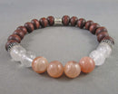50% OFF!  Sunstone & Quartz Gemstone Bracelet 1pc J266