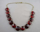 Red Crystal Statement Necklace Vintage H111-7