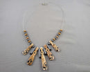 Hematite & Bone Necklace Vintage H111-13