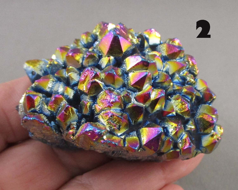 You Choose!  Rainbow Aura Quartz Crystal Cluster 1pc