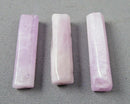 Pink Kunzite Column Beads 3pc C665