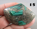 You Choose!  Natural Malachite & Pyrite Drilled Cabochons