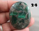You Choose!  Natural Malachite & Pyrite Drilled Cabochons