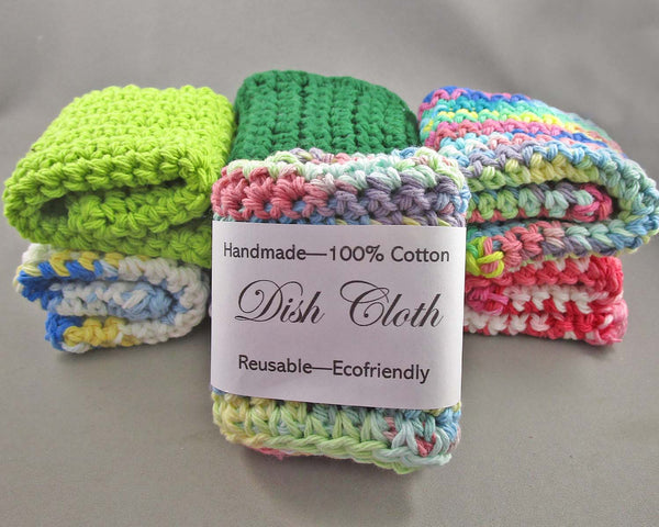 100% Cotton Handmade Dish Cloths (Crochet) 1pc H109