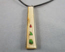 Ammolite Gemstone Pendant Necklace 1pc (Vintage) H113-1