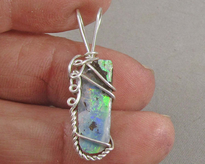 Australian Boulder Opal Pendant (925 Sterling Silver) 1pc B013-4