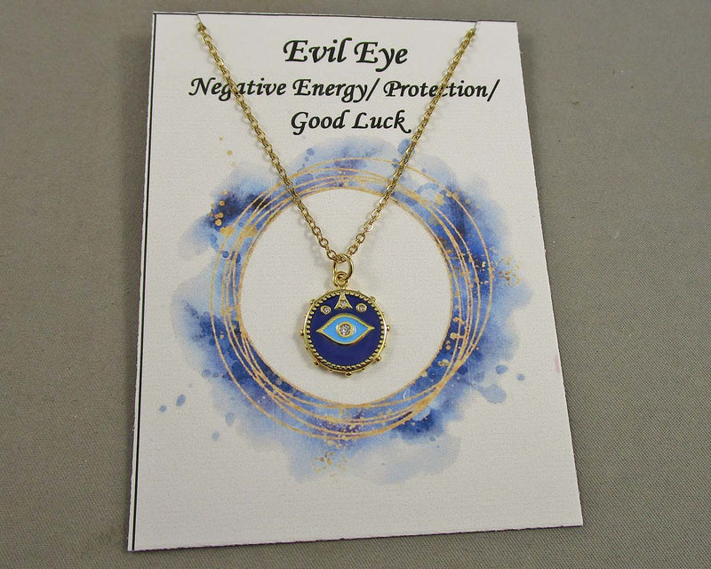 Greek Evil Eye Pendant Necklace (18KGP) 1pc C166