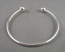 Silver Tone Brass Cuff Bangle Bracelet 1pc C479