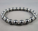 Silver Hematite Gemstone Bracelet 1pc Z011