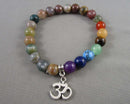 Indian Agate Chakra Gemstone Bracelet 1pc Z012