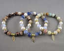 Gemstone Leaf Bracelet (Various Gemstones)