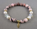 Gemstone Leaf Bracelet (Various Gemstones)