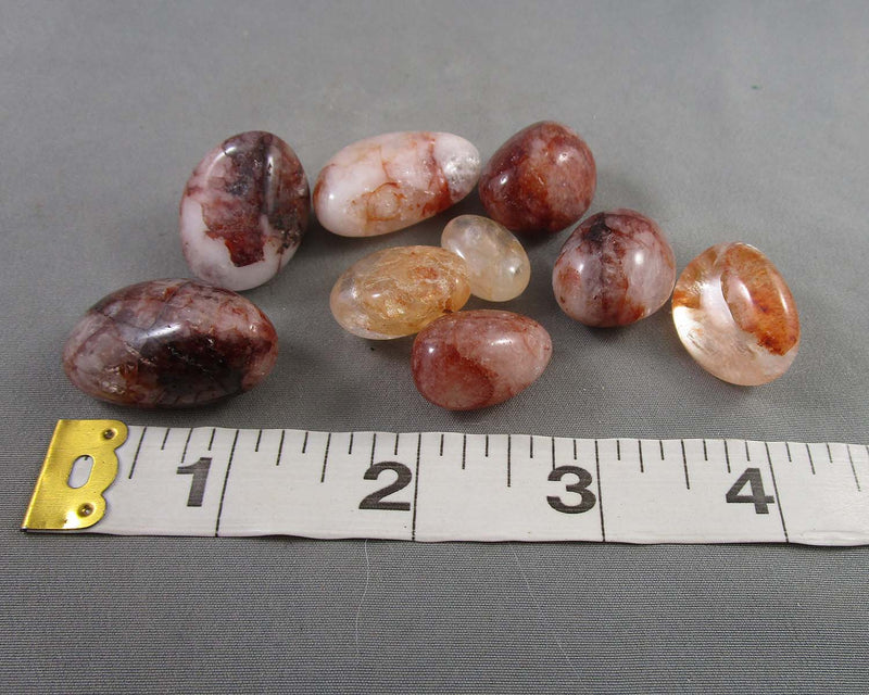 Fire Quartz (Hematoid) Polished Stones 3pcs Z051