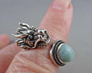 Larimar Gemstone Dragon Ring Z032
