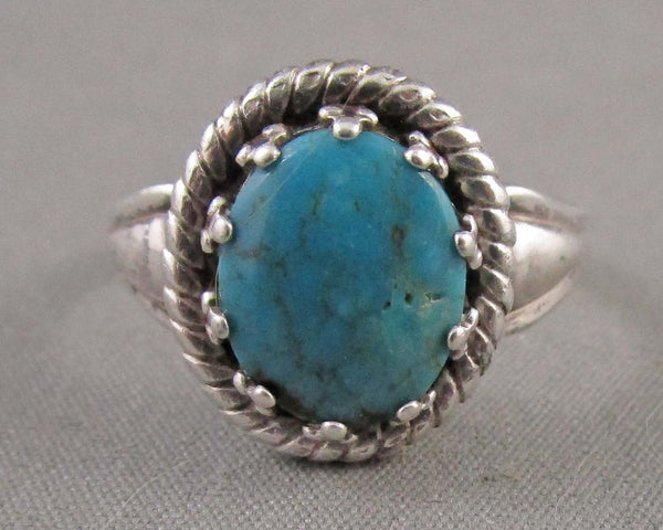Chrysocolla Ring Size 6.5 (Sterling Silver) B019-2 (Vintage)