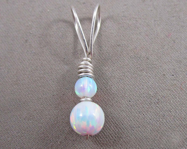 Opal Wire Wrapped Pendant 1pc (925 Sterling Silver)