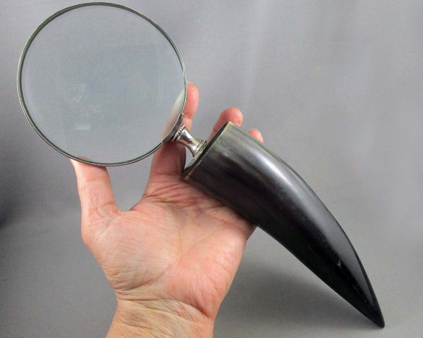 Large Vintage Horn Handle Magnifying Glass 1pc B070-2