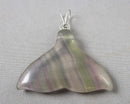 Rainbow Fluorite Dolphin Tail Pendant (Vintage) H118-4