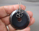 Hematite Gemstone Pendant (Vintage) H118-10