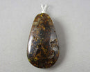 Black Amber Gemstone Pendant 925 Sterling Silver H118-12