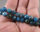 Blue Apatite Beads Faceted 6mm (C327)