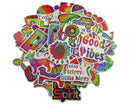 Tie Dye Sticker Pack - Waterproof PVC Stickers 50pc J231