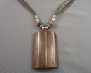 Wood Pendant Necklace (Vintage) H127-5