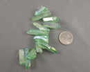 Electroplated Quartz Points (Drilled) Green  (C257)