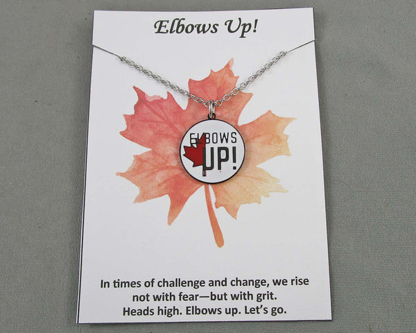 Elbows Up Stainless Steel Necklace 1pc J031