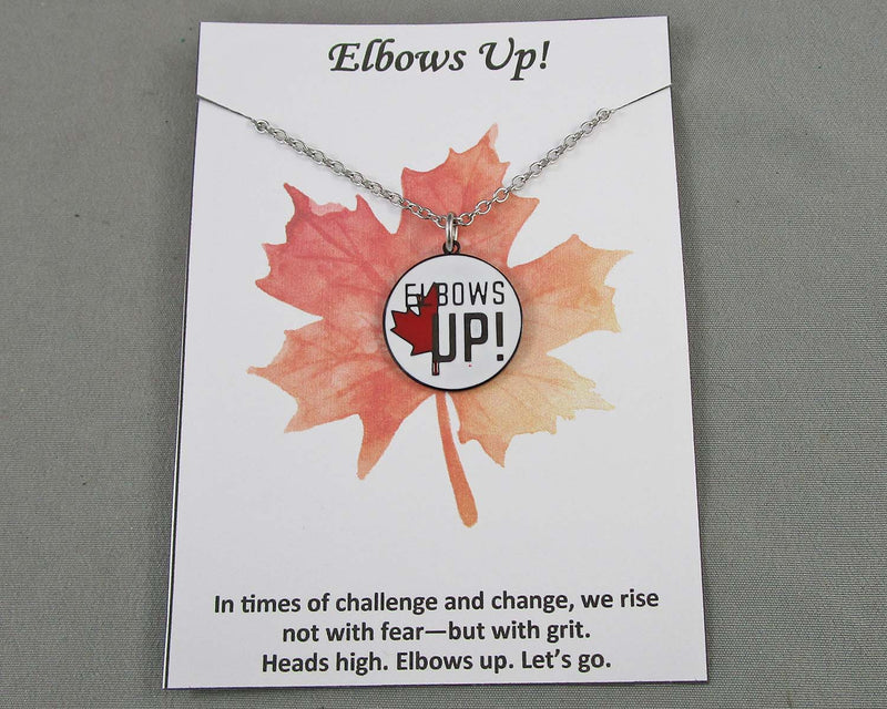 Elbows Up Stainless Steel Necklace 1pc J031