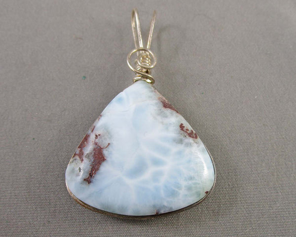 Larimar Gemstone Pendant Sterling Silver 1pc B116-6