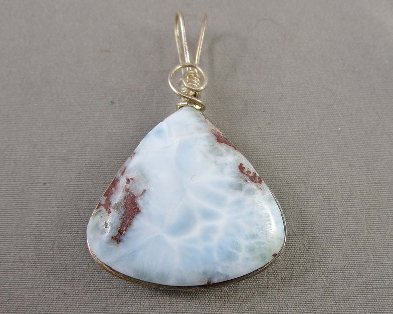 Larimar Gemstone Pendant Sterling Silver 1pc B116-6
