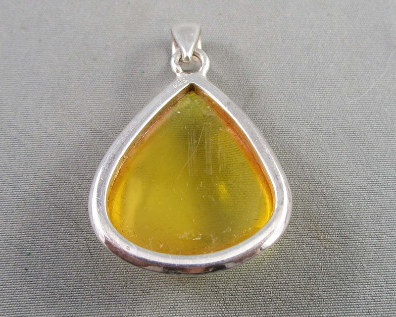 Amber Pendant Vintage 925 Sterling Silver B061-6