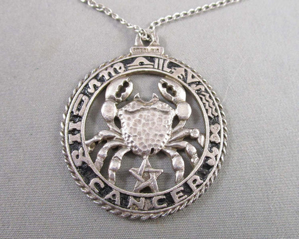 Cancer Horoscope Pendant 925 Sterling Silver 1pc B073-1