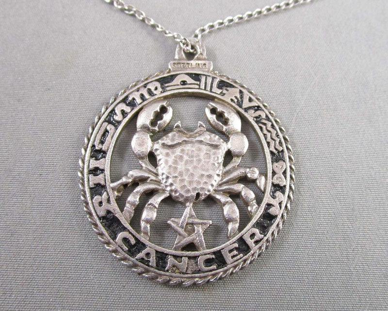 Cancer Horoscope Pendant 925 Sterling Silver 1pc B073-1
