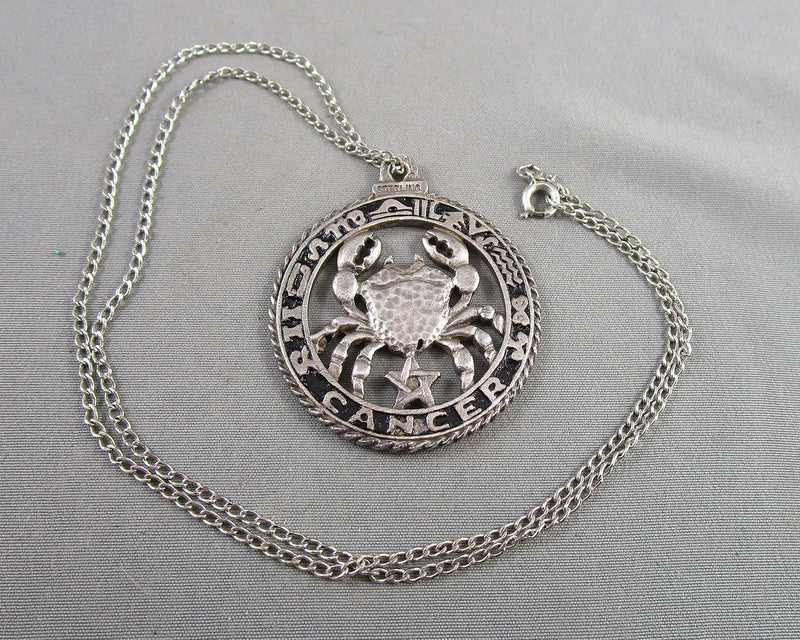 Cancer Horoscope Pendant 925 Sterling Silver 1pc B073-1