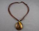 Tiger Eye Gemstone Pendant Necklace H130-19