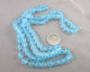 Light Blue Frosted Glass Beads Various Sizes