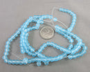 Light Blue Frosted Glass Beads Various Sizes