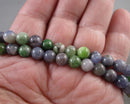 Tanzanite Crystal Round 6mm Beads Green & Purple C417