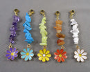 Gemstone Flower Key Chain / Zipper Pull (Various Stone Types) 1pc C672