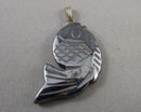 Hematite Fish Pendant H141-20 (Vintage)