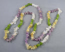 Peridot, Citrine, Quartz & Amethyst Gemstone Necklace (Vintage) H145-16