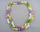 Peridot, Citrine, Quartz & Amethyst Gemstone Necklace (Vintage) H145-16