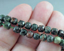 Seraphinite & Eudialyte Faceted 4mm Beads C151